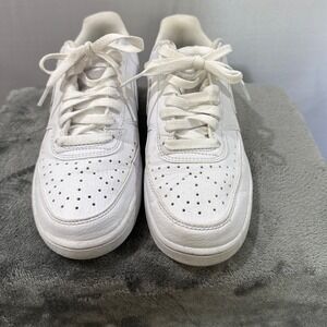Nike Court‎ Vision Low Sneakers White Leather Casual Shoes Women's Size 6.5
